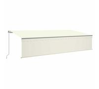 vidaXL Auvent Manuel Rétractable avec Store Banne Pliable Jardin Balcon Terrasse Extérieur Protection Contre Rayons UV 6x3 m Crème