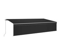 vidaXL Auvent manuel rétractable avec store 6x3 m Anthracite