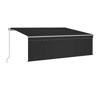 vidaXL Auvent manuel rétractable avec store banne 4x3 m Anthracite