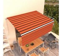 vidaXL Auvent Manuel Rétractable avec Store Banne Pliable Jardin Balcon Terrasse Patio Extérieur Protection contre Rayons UV 3069320 Orange G