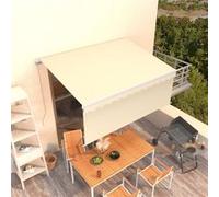 vidaXL Auvent Manuel Rétractable avec Store Banne Pliable Jardin Balcon Terrasse Patio Extérieur Protection contre Rayons UV 3x2,5 m Crème Crème G