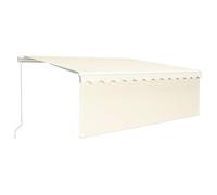 vidaXL Auvent Manuel Rétractable avec Store Banne Pliable Jardin Balcon Terrasse Patio Extérieur Protection Contre Rayons UV 4x3 m Crème