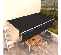 vidaXL Auvent Manuel Rétractable avec Store Banne Pliable Jardin Balcon Terrasse Patio Extérieur Protection contre Rayons UV 6x3 m Anthracite G
