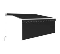 Vidaxl Auvent Manuel Rétractable Avec Store Et Led 3x2,5 M Anthracite