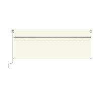 Vidaxl Auvent Manuel Rétractable Avec Store Et Led 4x3m Crème