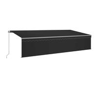 Vidaxl Auvent Manuel Rétractable Avec Store Et Led 6x3 M Anthracite
