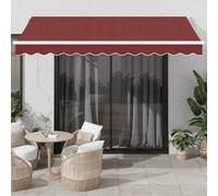 Vidaxl Auvent Manuel Rétractable Bordeaux 350x250 Cm