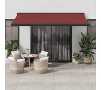Vidaxl Auvent Manuel Rétractable Bordeaux 450x300 Cm