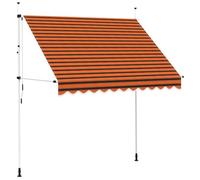 vidaXL Auvent Manuel Rétractable de Terrasse Store de Balcon d'Extérieur pour Ombrage des Fenêtres 250 cm Orange et Marron