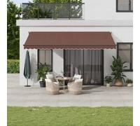 Vidaxl Auvent Manuel Rétractable Marron 500x300 Cm