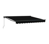 vidaXL Auvent Manuel rétractable Noir 3,5x2,5 m, résistant aux UV et à l'eau. Il a Un Cadre en Aluminium avec Un revêtement en Poudre. Parfait pour créer de l'ombre sur Ton Patio, C'est Une Solution