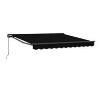 vidaXL Auvent Manuel rétractable Noir 3,5x2,5 m, résistant aux UV et à l'eau. Il a Un Cadre en Aluminium avec Un revêtement en Poudre. Parfait pour créer de l'ombre sur Ton Patio, C'est Une Solution