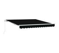 vidaXL Auvent manuel rétractable noir 3m x 2m, résistant aux UV, imperméable, bras réglables. Parfait pour l'ombre d'été, protection solaire pour balcon, jardin, couverture de patio, voile extensible.