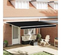 Store rétractable manuel Noir 450x350 cm, Tissu de rechange pour store pour cadre de 4,5x3,5 m Noir