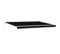 vidaXL Auvent Manuel Rétractable Noir 450 x 350 cm - Résistant à l'eau et aux UV, réglable. Super pour Votre Balcon ou Patio, Solution Moderne d'ombre et Protection Contre Le Soleil.