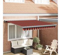 Vidaxl Auvent Manuel Rétractable Orange Et Marron 350 X 250 Cm