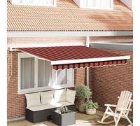 Vidaxl Auvent Manuel Rétractable Orange Et Marron 350 X 250 Cm