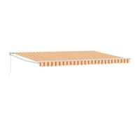 vidaXL Auvent Manuel rétractable Rayé Orange et Blanc 500X300 cm Résistant aux UV Étanche Ombre Ajustable Idéal pour patios Balcons Auvent de Patio Extérieur en Polyester Canopy de Jardin