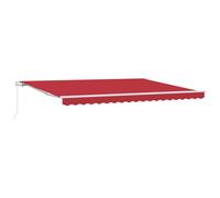 vidaXL Auvent Manuel rétractable Rouge 450x300 cm