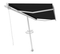 vidaXL Auvent Manuel Rétractable sur Pied Auvent de Terrasse Store de Balcon Jardin Patio Extérieur Ombrage des Fenêtres 450x300 cm Anthracite Anthracite