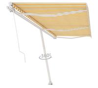 Vidaxl Auvent Manuel Rétractable Sur Pied 600x300 Cm Jaune/Blanc Jaune