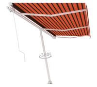 Vidaxl Auvent Manuel Rétractable Sur Pied 600x300 Cm Orange Et Marron Orange