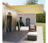 Vidaxl Auvent Manuel Rétractable Sur Pied 600x350 Cm Jaune/Blanc