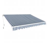 Auvent pliable manuel 350 cm Bleu/blanc