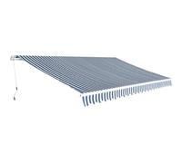 Vidaxl Auvent Pliable Manuel 500 Cm Bleu/Blanc Blanc