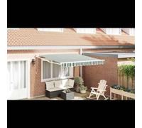 vidaXL Auvent Rayé Vert et blanc 3 x 2,5 m Polyester et métal