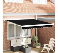 Vidaxl Auvent Repliable Automatique Noir 350x250 Cm, Tissu De Rechange Pour Auvent Vidaxl 3,5x2,5 M Cadre Noir
