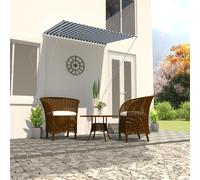 Vidaxl Auvent Rétractable 150x150 Cm Bleu Et Blanc Blanc