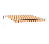 vidaXL Auvent Rétractable 3,5 x 2m Jaune et Orange, Cadre Anthracite, Tissu en Polyester Résistant aux UV, Aluminium Revêtu de Poudre, Modèle Manuel Monté au Mur - Idéal pour créer de l'ombre à l'ext