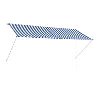 Vidaxl Auvent Rétractable 300x150 Cm Bleu Et Blanc