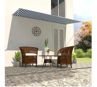 vidaXL Auvent Rétractable 300x150 cm Bleu et Blanc Store Abri Soleil Jardin 143749