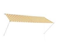 vidaXL Auvent Rétractable 300x150 cm Jaune et Blanc Store Pare Soleil Jardin