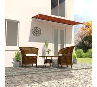 Vidaxl Auvent Rétractable 350x150 Cm Orange Et Marron Multicolore