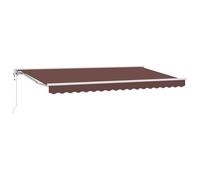 vidaXL Auvent rétractable 4 x 2m en Polyester Marron avec Un Cadre en Aluminium résistant à l'eau et aux UV. Parfait pour créer de l'ombre dans Ton Patio, réglable manuellement. Idéal pour l'été, lar