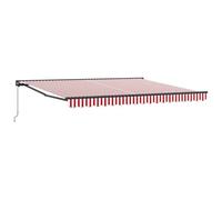 vidaXL Auvent rétractable 4 x 3m rayé Rouge et Blanc, en alu et en Polyester Qui résiste à l'eau et aux UV. Facile à Installer au Mur, Inclinaison réglable à la Main, Parfait pour Profiter de l'ombre