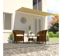 Vidaxl Auvent Rétractable 400x150 Cm Jaune Et Blanc Jaune