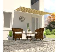 Vidaxl Auvent Rétractable 400x150 Cm Jaune Et Blanc Jaune