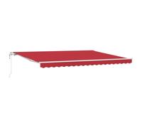 vidaXL Auvent Rétractable 450 × 350 cm Rouge, Matériaux Modernes, résistants aux UV, au Vent et à l'eau, Store déployable pour Patio, Solution d'ombre motorisée