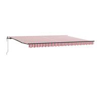 vidaXL Auvent Rétractable 450 x 300 cm Rouge et Blanc, résistant aux UV, imperméable. Idéal pour Les balcons, Jardins, Maisons, ou comme systeme de Couverture, abri Contre Le Soleil.