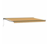 vidaXL Auvent rétractable 5 x 3 m, Jaune et Gris. Matériaux : Métal et Tissu résistant à la décoloration et aux UV. À Fixer au Mur, Électrique, avec Une Solution en Polyester. Parfait pour l'été en e