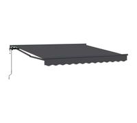 vidaXL Auvent rétractable Anthracite 3,5 x 2,5m - Résistant aux UV, à l'eau et à la décoloration, Ombre Murale fixée sur Un Cadre en alu Noir, Tissu en Polyester, réglage Manuel, idéal pour la Terras
