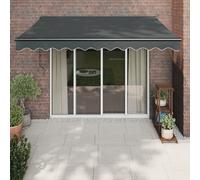 Vidaxl Auvent Rétractable Anthracite 3,5x2,5 M Tissu Et Aluminium