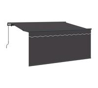 vidaXL Parasol rétractable Gris Anthracite 300 x 200 cm en Tissu Polyester, fixé au Mur avec Un Cadre en Aluminium Peint. Il Offre de l'ombre à l'extérieur, résiste aux UV et à l'eau, ne se décolore