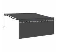 vidaXL Auvent Rétractable Anthracite 300 x 250 cm, Auvent extérieur réglable, Solution Moderne de Pare-Soleil, Toile rétractable pour Ombre au Jardin