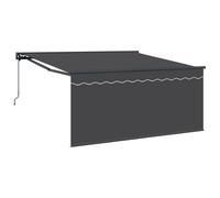 vidaXL Store Manuel rétractable en métal Anthracite, 300 x 250 cm, résistant aux UV et à l'eau. Cadre en Aluminium à Fixer au Mur pour Profiter de l'ombre dans Les Jardins et Les patios. Tissu en pol