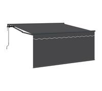 vidaXL Store rétractable électrique en Anthracite, 300 x 250 cm, Fait en Tissu et métal, résistant aux UV et à l'eau. Se Fixe au Mur, livré avec Une télécommande. Super Design Moderne, Parfait pour l